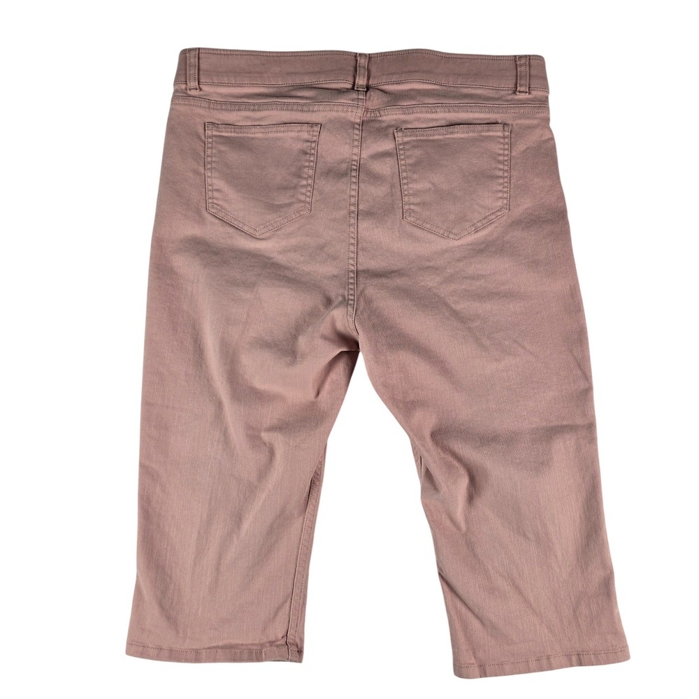 Rafaella Weekend Capri Pants Women 16 Pink Stretch Cotton Cropped Casual Pockets - Picture 2 of 10